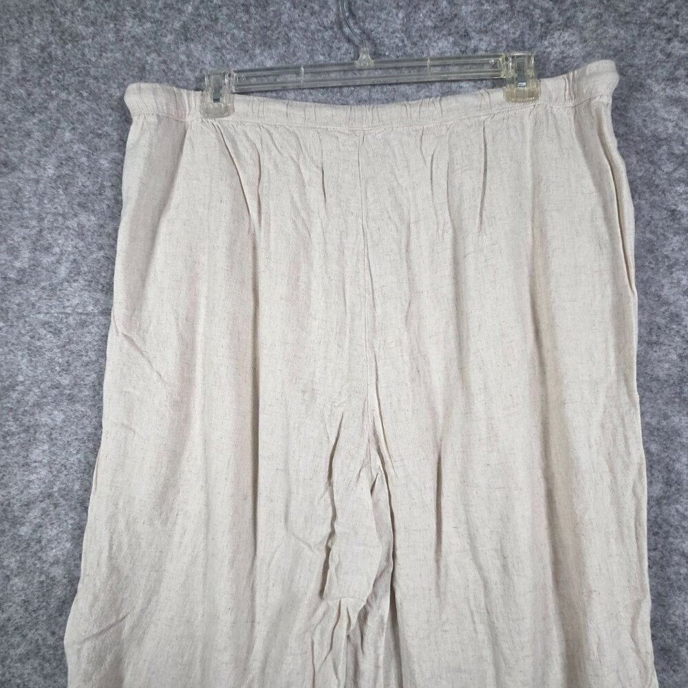 American Eagle Women's Linen Pants Beige Tan Elastic waistband Relaxed Size XXL - Picture 7 of 9